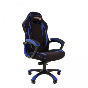 Кресло геймерское Chairman game 28, ткань, черный/синий