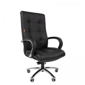 Офисное кресло Chairman 424, кожа черная