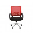 Офисное кресло CHAIRMAN 696 хром, ткань TW/сетчатый акрил, черный/красный