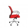 Офисное кресло CHAIRMAN 698 хром, ткань TW/сетчатый акрил, красный