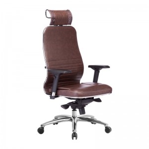 Кресло Samurai KL-3.04, темно-коричневая, натуральная перфорированная кожа (с подголовником)