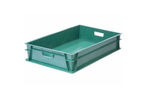 Пластиковый сплошной ящик 740х465х145, зеленый