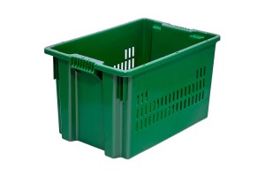 Пластиковый ящик перфорированный 600х400х350 Futura, зеленый
