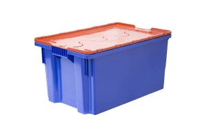 Пластиковый ящик сплошной 600х400х315, цветной морозостойкий, с крышкой Safe Pro