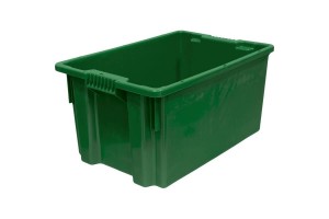 Пластиковый ящик сплошной 600х400х300 Futura, морозостойкий, зеленый