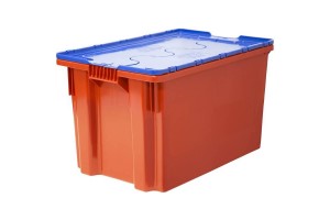 Пластиковый ящик сплошной 600х400х365, красный, с крышкой Safe Pro