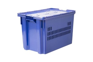 Пластиковый ящик перфорированный 600х400х415, цветной морозостойкий, с крышкой Safe Pro