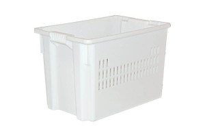 Пластиковый ящик перфорированный 600х400х400 Futura, белый морозостойкий