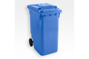 Передвижной мусорный контейнер 360л с крышкой, синий