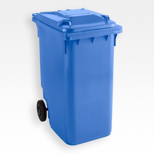 Передвижной мусорный контейнер 360л с крышкой, синий
